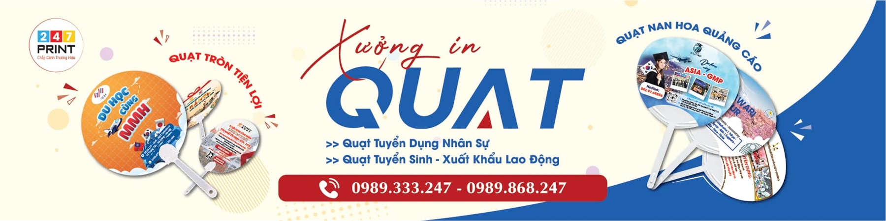 Xưởng in quạt nhựa giá rẻ