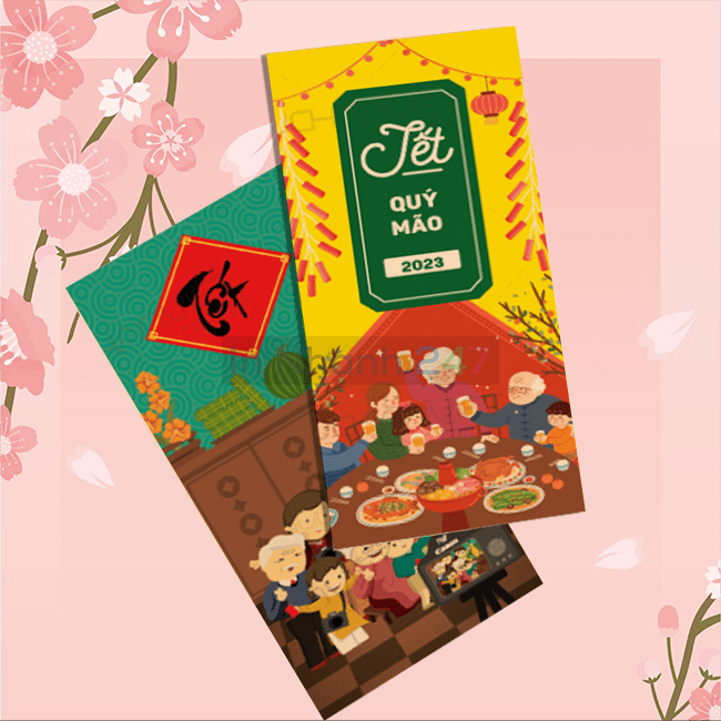 Lì xì tết Quý Mão 2023 mẫu 07 Lì xì tết Quý Mão 2023 mẫu 07