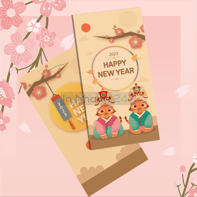 Lì xì tết Quý Mão 2023 mẫu 08 Lì xì tết Quý Mão 2023 mẫu 08