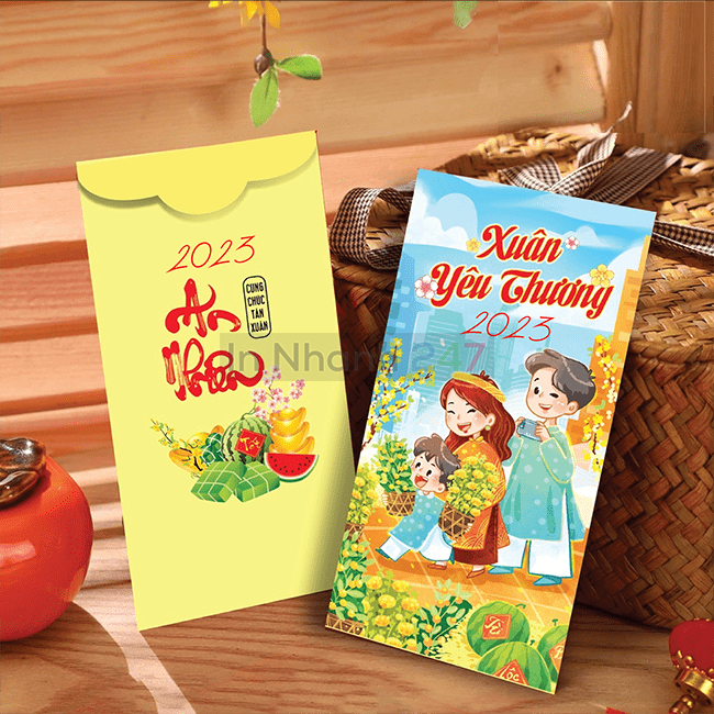 Lì xì tết Quý Mão 2023 mẫu 13 Lì xì tết Quý Mão 2023 mẫu 13