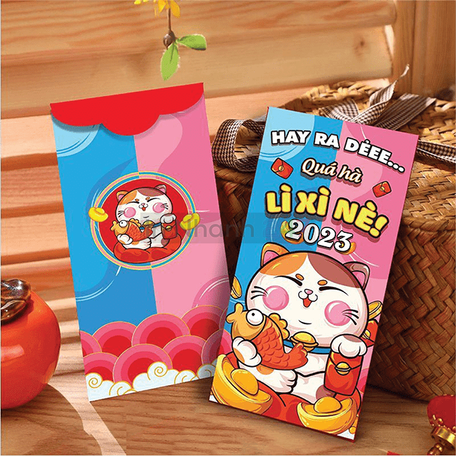 Lì xì tết Quý Mão 2023 mẫu 14 Lì xì tết Quý Mão 2023 mẫu 14