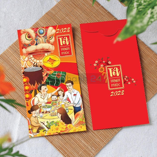 Lì xì tết Quý Mão 2023 mẫu 16 Lì xì tết Quý Mão 2023 mẫu 16
