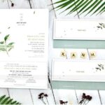 Thiệp cưới gập 3 Vintage