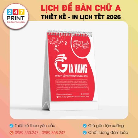 Lịch để bàn chữ A 2026-06