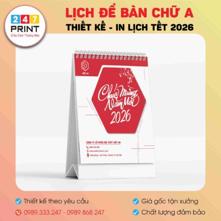 Lịch để bàn chữ A 2026-05