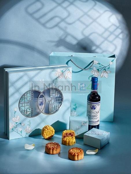 Bộ hộp bánh trung thu kèm túi xách giấy