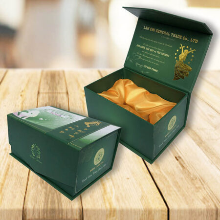 Hộp carton lạnh nắp nam châm kèm nhung lụa