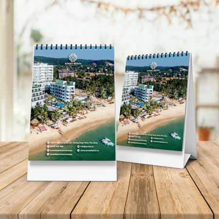 Lịch để bàn chữ A dọc Sunset