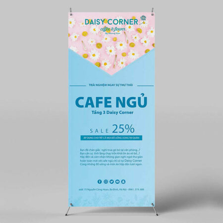 Standee chữ X cafe ngủ