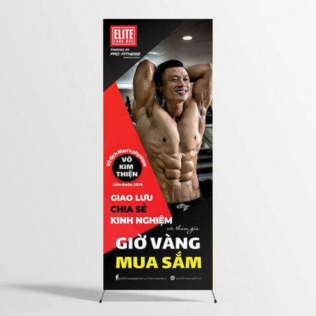 Standee chữ X giờ vàng mua sắm