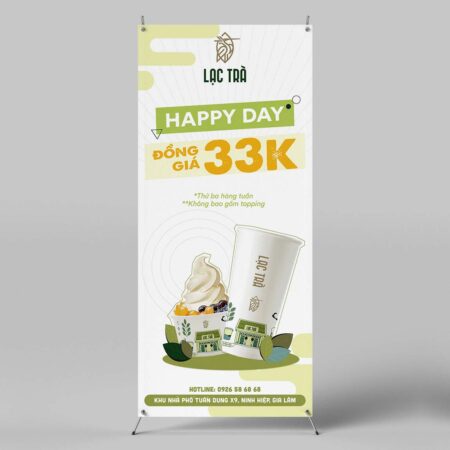 Standee chữ X lạc trà