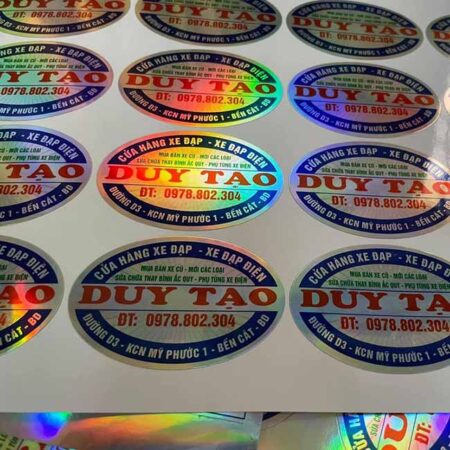 Sticker elip bảy màu xe đạp Duy Tạo