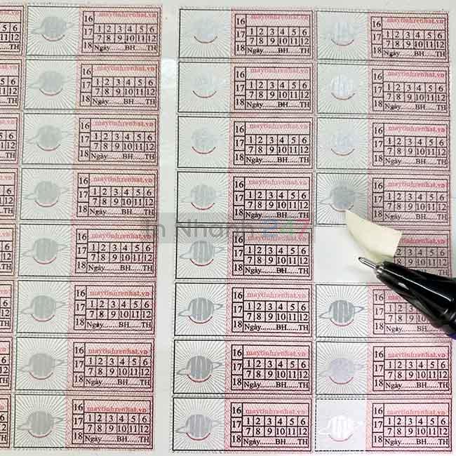 Tem bảo hành chữ nhật Tem bảo hành chữ nhật