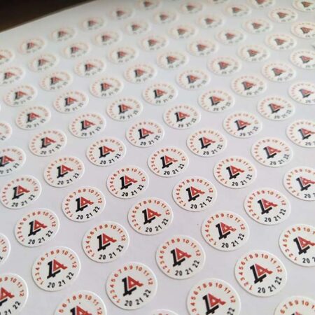 Tem bảo hành hình tròn