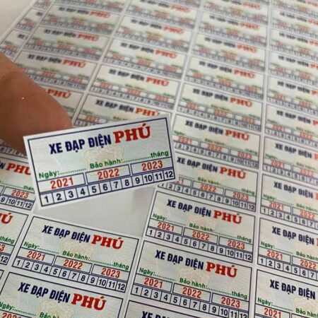 Tem bảo hành xe đạp điện Phú