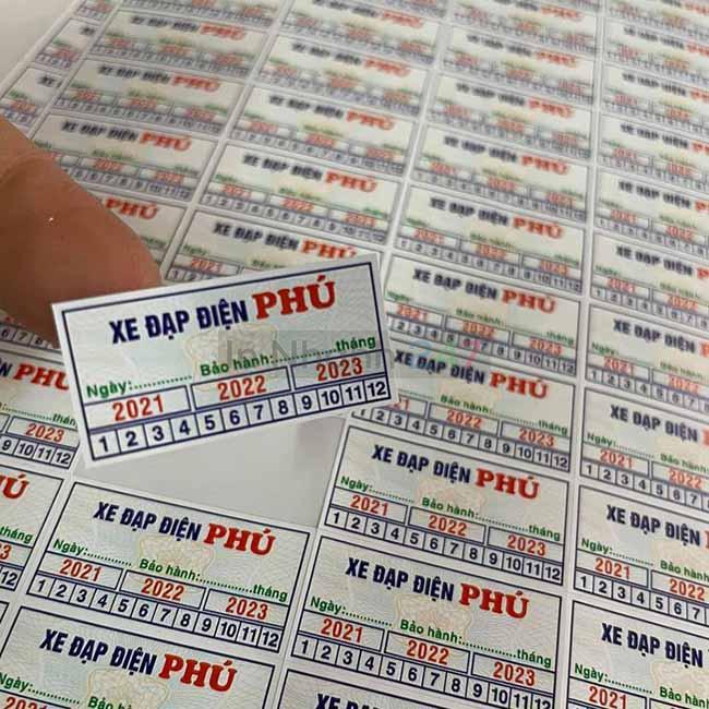 Tem bảo hành xe đạp điện Phú Tem bảo hành xe đạp điện Phú