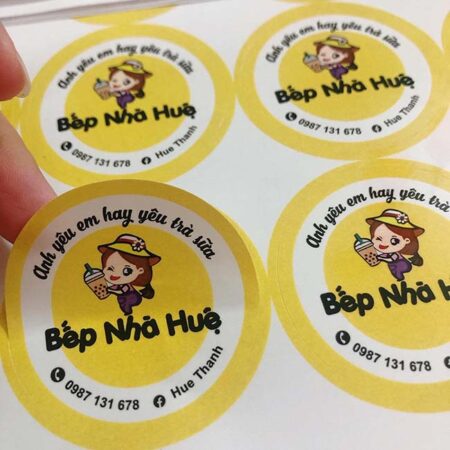 Tem decal giấy Bếp Nhà Huệ