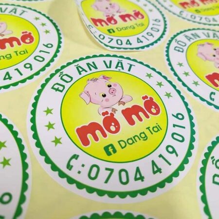 Tem decal giấy Đồ Ăn Vặt