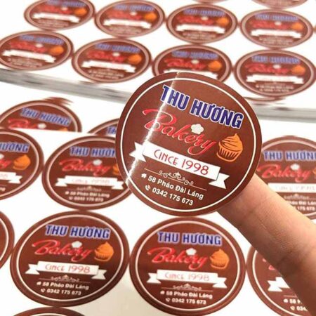 Tem decal giấy cán bóng Bakery