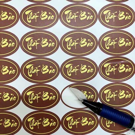 Tem decal giấy cán bóng Thất Bảo