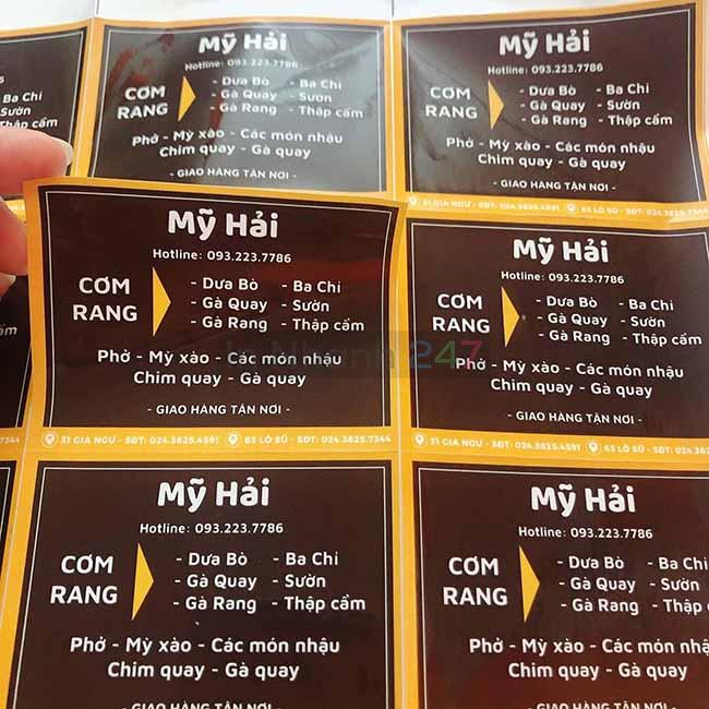 Tem decal giấy cơm rang Tem decal giấy cơm rang