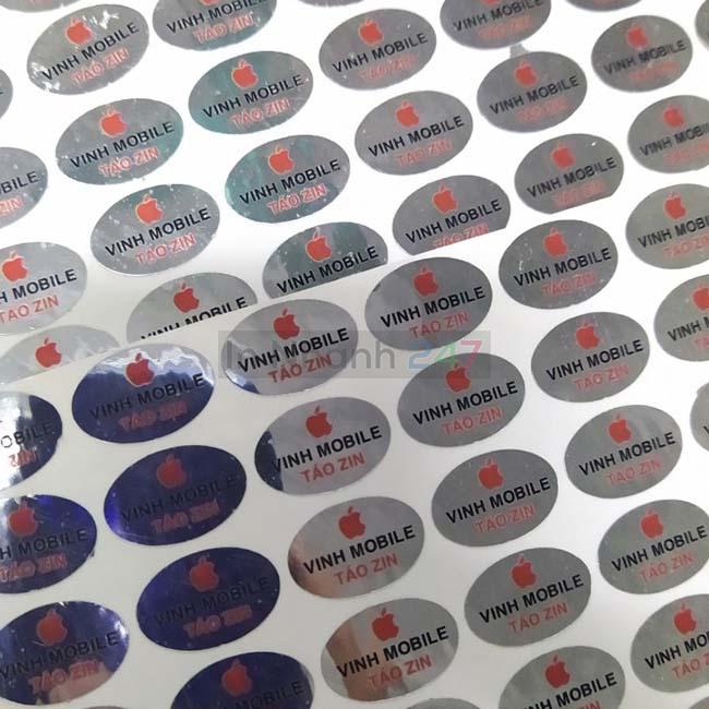 Tem decal gương elip Tem decal gương elip