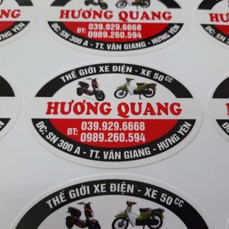 Sticker decal nhựa elip