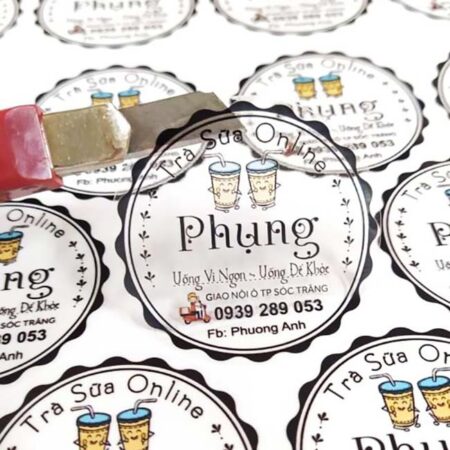 Tem decal trong trà sữa Phụng