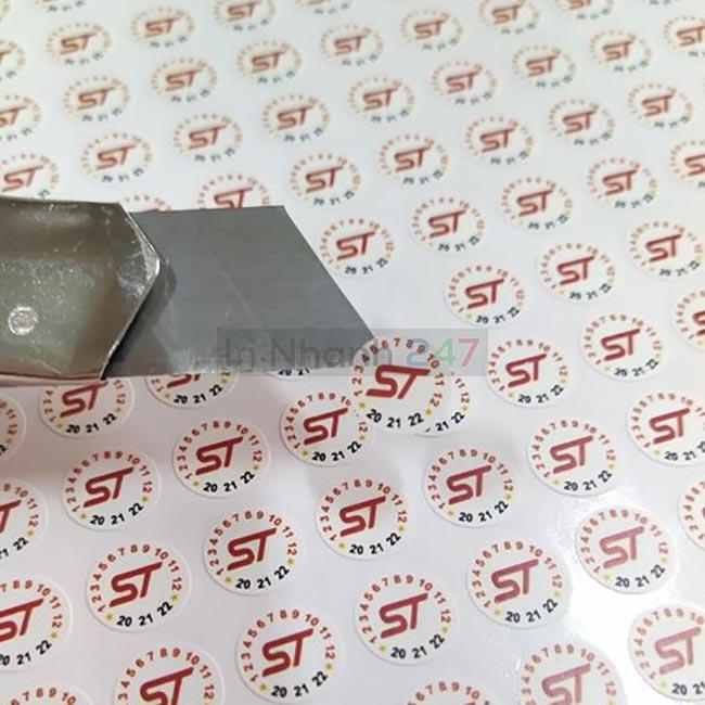 Tem decal vỡ tròn ST Tem decal vỡ tròn ST