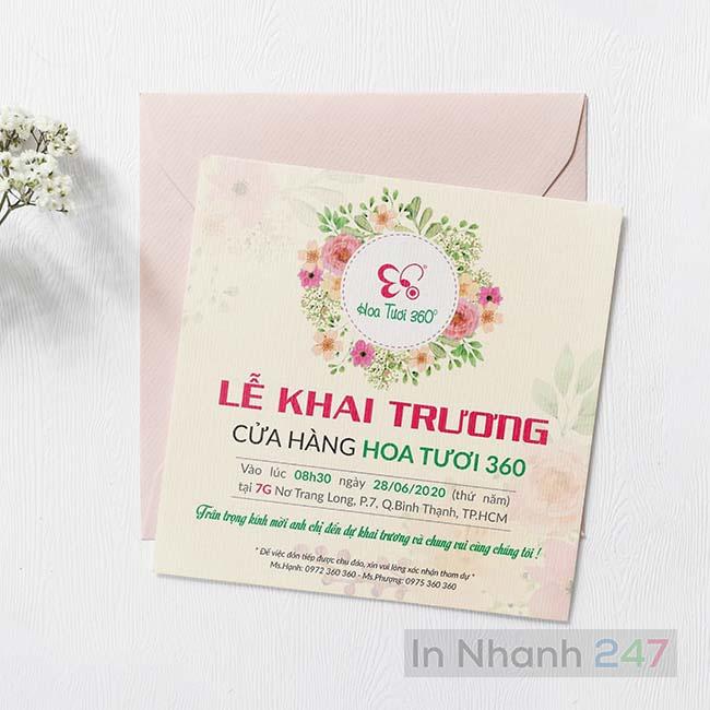 Thiệp mời khai trương cửa hàng hoa tươi 360 Thiệp mời khai trương cửa hàng hoa tươi 360