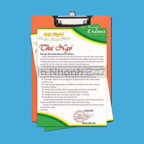 Thư ngỏ Erina Thư ngỏ Erina