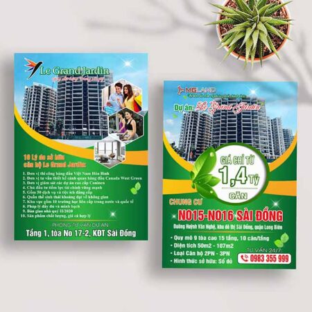 Tờ rơi bán căn hộ Sài Đồng