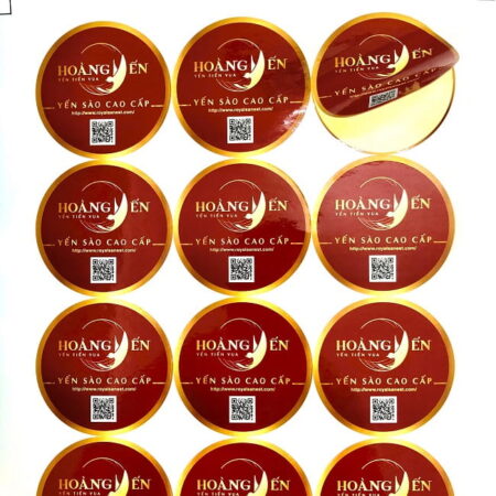 Bộ tem decal giấy Hoàng Yến ép nhũ cao cấp