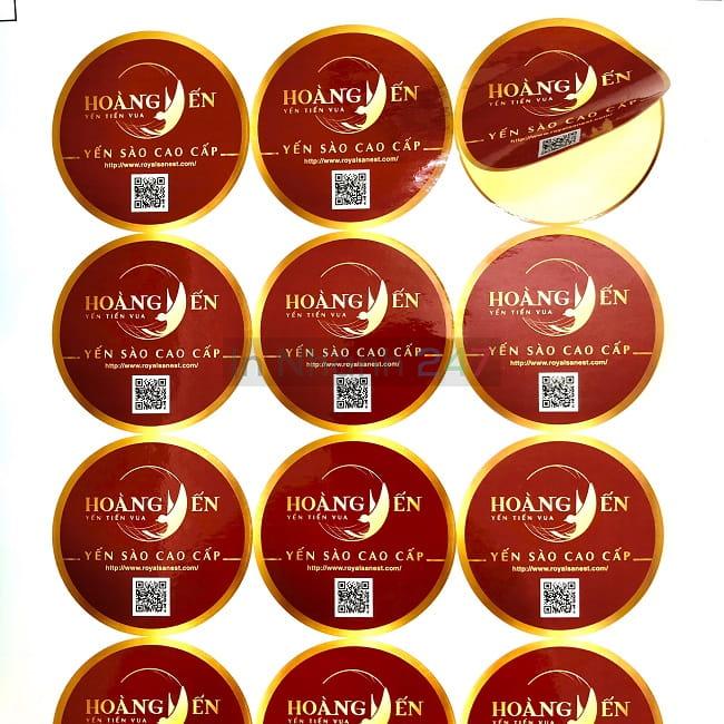Bộ tem decal giấy Hoàng Yến ép nhũ cao cấp Bộ tem decal giấy Hoàng Yến ép nhũ cao cấp