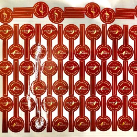 Bộ tem decal giấy Hoàng Yến ép nhũ cao cấp