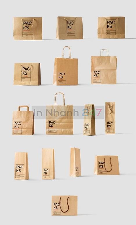 Các kiểu dáng kích thước túi Kraft