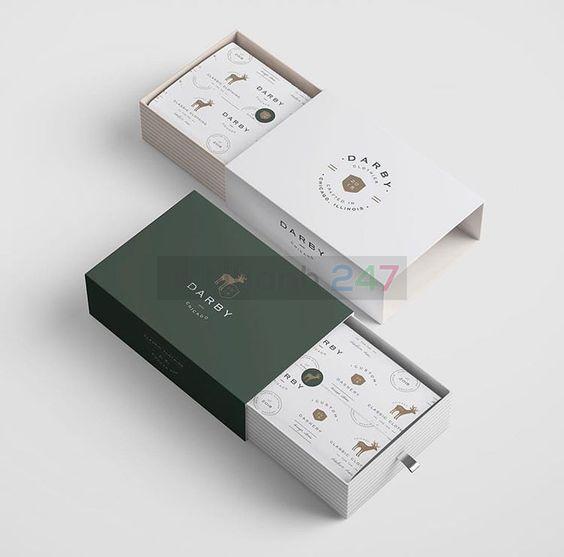 Hộp carton lạnh nắp rút làm quà tặng