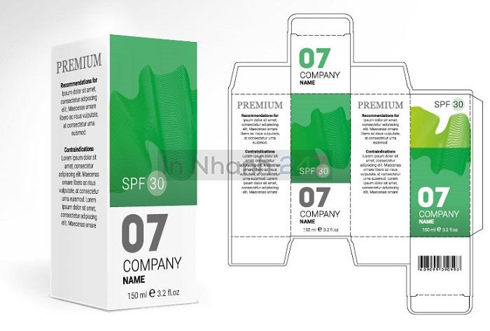 Mẫu hộp thuốc hình chữ nhật