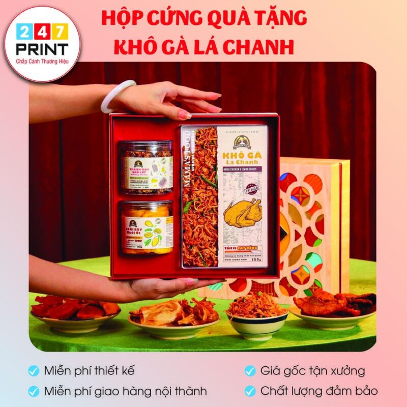 Hộp cứng khô gà lá chanh