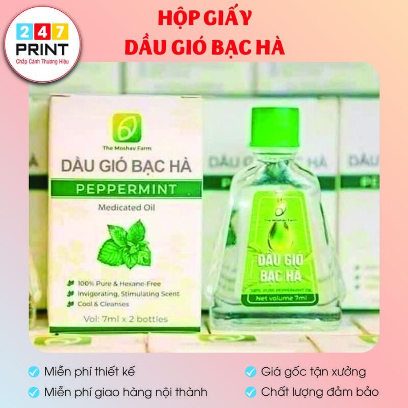 Hộp giấy dầu gió bạc hà