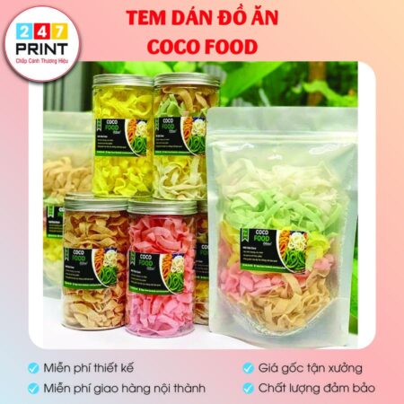Tem dán đồ ăn Coco Food