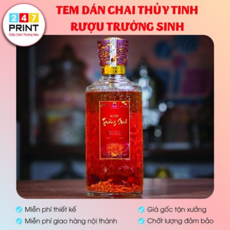 Tem dán chai rượu thủy tinh