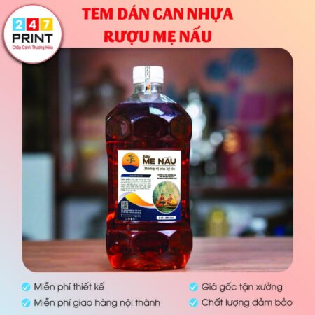 Tem dán can nhựa rượu mẹ nấu