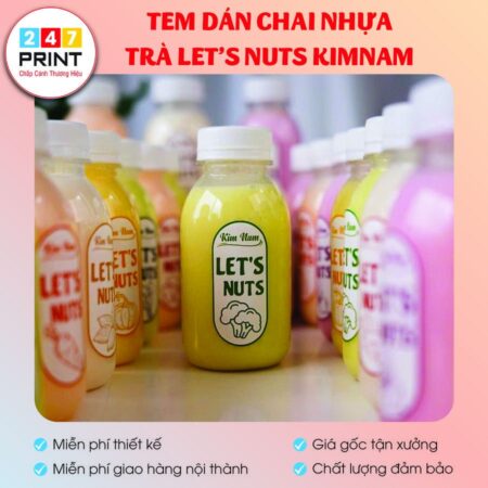 Tem dán chai nhựa Lets Nuts
