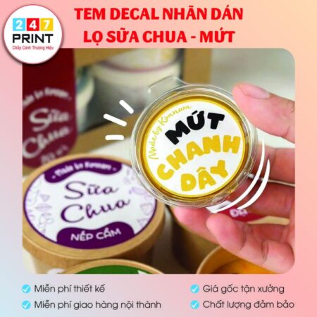 Tem dán nắp lọ mứt chanh dây