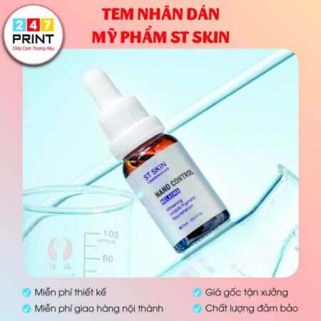 Tem dán mỹ phẩm ST Skin
