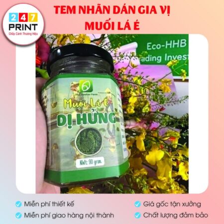 Tem dán lọ gia vị muối lá é