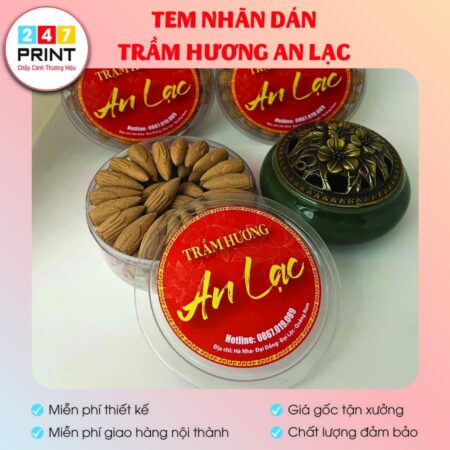 Tem dán nắp lọ trầm hương An Lạc