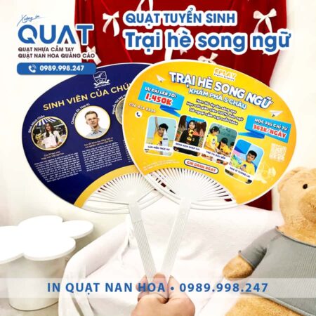 Quạt nhựa trại hè song ngữ