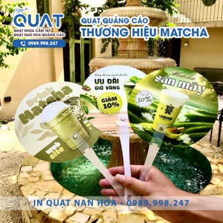 Quạt nhựa quảng cáo Matcha